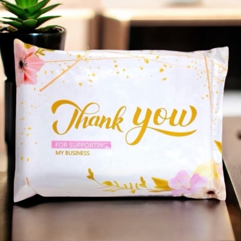 25 10X13 Poly Mailers Thank You Flowers Shipping Envelopes Bags PRICE IS FIRM - Picture 4 of 12
